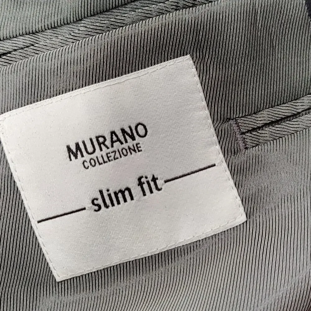 Murano Collezione Wool Slim Fit Blazer Black Size 36R - Picture 9 of 11